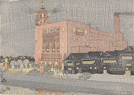 織田一磨《TOGEKI(築地東劇夜景)》