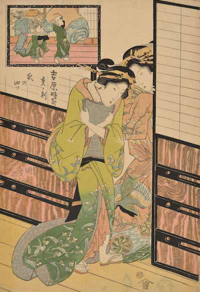 歌川国貞《吉原時計　亥ノ刻　夜の四ツ》