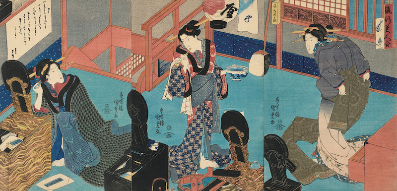 歌川国貞《流行美人合　弁財天子供屋》